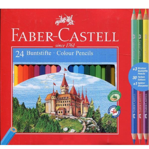 Astuccio 24 matite colorati eco Il Castello+3 bicolor Faber Castell